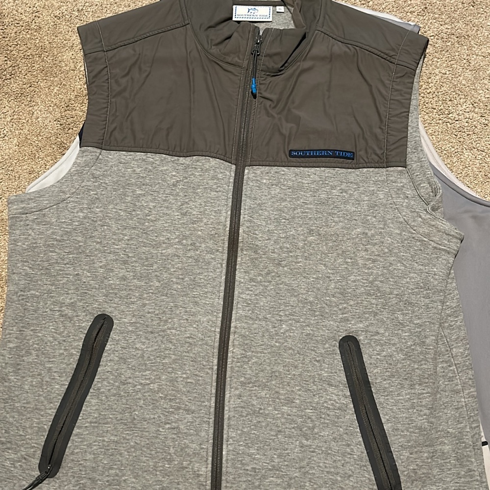 Southern Tide Charcoal and Heather Gray Men's Vest